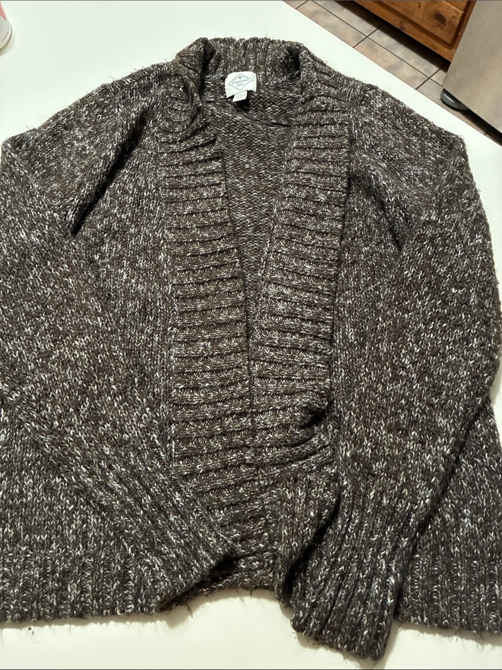 St. John's Bay Brown Marled Open-Front Cardigan Sweater